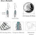 wholesale 925 Sterling Silver Feather Drop Earrings w/ Turquoise & Moss Agate Inlay-0-5