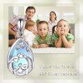 wholesale 925 Sterling Silver Family Love Teardrop Blue Moonstone Pendant Necklace Platinum Plated-0-4