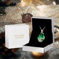 wholesale 925 Sterling Silver Green Crystal Rose Pendant Necklace Nana Gifts for Mother's Day-0-5