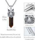 wholesale 925 Sterling Silver Brown Tigers Eye Stone Wolf Head Pendant Necklaces for Men & Women-0-1