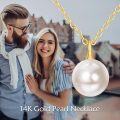 wholesale 14K Gold Freshwater Pearl Pendant Necklace with Chain for Women - Elegant  (Length: Adjustable)-0-5