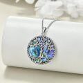 wholesale 925 Sterling Silver Tree Of Life Mother Child Abalone Shell Pendant Necklace For Women-0-1
