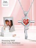 wholesale Sterling Silver Rose Cross Pendant Necklace for Women-0-113