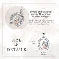 wholesale 925 Sterling Silver Horseshoe with Two Horse Heads Pendant Necklace s for Women and Girls-0-3