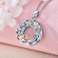 wholesale Gift For Mom 925 Sterling Silver Mom Necklace With Bule Crystal Jewelry Christmas Birthday Gifts For Women Mother Grandmother Wife Sister Daughter -0-2