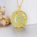 wholesale 14K Gold Sterling Silver Jade Tree of Life Necklace for Women-0-14
