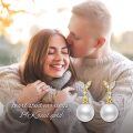 TOUPOP 14K Gold Pearl Dangle Earrings For Women Birthday Gifts-0-1
