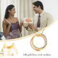 TOUPOP 14K Gold Three Circle Necklace for Women Tri Color Pendant Gift-0-4