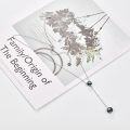 wholesale 925 Sterling Silver Black Tahitian Pearl Lariat Necklace for Women Elegant Trendy Fine  42 Chain Length-0-1