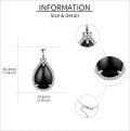 wholesale 925 Sterling Silver Black Onyx Tear Drop Cremation Pendant with Chain and Funnel Set - Memorial Keepsake Jewelry-0-3