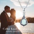 wholesale 925 Sterling Silver Opal Celtic Knot Teardrop Pendant Necklace-0-1