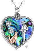 wholesale TOUPOP Dog Cremation Gifts Sterling Silver Heart Dog Urn Necklace For Ashes With Abalone Shell Memorial Keepsake Cremation Jewelry Gifts For Women Dog Lovers -0-0