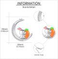 wholesale 925 Sterling Silver Rabbit Carrot Moon Pendant Necklace s for Women Girls-0-4