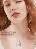 wholesale 925 Sterling Silver Monkey Heart Love You Forever Pendant Necklace for Women-0-2