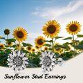 wholesale 925 Sterling Silver Sunflower Stud Earrings - Two-Tone You Are My Sunshine Gift for Women & Moms-0-4