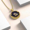 wholesale 14k Gold Plated Blue Sandstone Zodiac Necklace 12 Constellation Pendant for Women-0-36