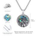wholesale 925 Sterling Silver Abalone Shell Saint Christopher Protect Us Pendant Necklaces for Men & Women-0-3