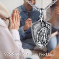 wholesale 925 Sterling Silver Saint Christopher Pendant with Shield and Star on 3mm Byzantine Chain - Religious Protection Jewelry for Men Women Boys Girls-0-1