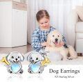 wholesale 925 Sterling Silver Moonstone Dog Bone Heart Stud Earrings for Women Gift-0-2