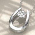 wholesale 925 Sterling Silver Cubic Zirconia Flower Pendant Necklace for Women-0-2