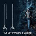 wholesale 925 Sterling Silver Abalone Shell Inlay Mermaid Tail Drop Dangle Earrings for Women-0-2