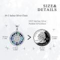 wholesale 925 Sterling Silver Compass Abalone Shell Pendant Necklace with Cubic Zirconia for Women-0-3