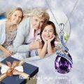 TOUPOP Sterling Silver Amethyst February Birth Flower Pendant Necklace-0-1