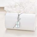 wholesale 925 Sterling Silver Opal Violin Bow Pendant Necklace for Women-0-2