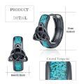 wholesale 925 Sterling Silver Celtic Knot Turquoise Black Gold Plated Hoop Earrings-0-1