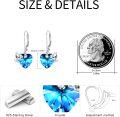wholesale 925 Sterling Silver Blue Crystal Heart Koala Dangle Earrings for Sensitive Ears-0-5