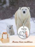 wholesale 925 Sterling Silver Mama Bear Pendant Necklace with Cub Charm and I Love My Cubs Inscription-0-3