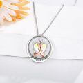 wholesale 925 Sterling Silver Survivor Awareness Ribbon Heart Swarovski Crystal Rose Gold Pendant Necklace-0-2