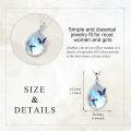 wholesale 925 Sterling Silver Blue Opal Butterfly Pendant Necklace for Women-0-3