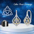 wholesale 925 Sterling Silver Celtic Knot Trinity Witch's Knot Drop Dangle Earrings for Women Girls Irish-0-5