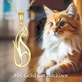 wholesale 14K Gold Hollow Cat Pendant Necklace for Women - Elegant Fine s for Animal Enthusiasts-0-5
