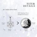 wholesale 925 Sterling Silver Snowflake Pendant Necklace with Cubic Zirconia Stones - Elegant Winter  for Her-0-3