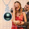 wholesale 14K Gold Leaf Design with Black Tahitian Pearl Pendant Necklace (AAA Quality)-0-4