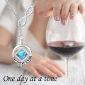 wholesale 925 Sterling Silver Infinity & Jade Stone Pendant Necklace - One Day at A Time Jewelry for Women's Addiction Recovery Gifts-0-35
