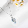 wholesale 925 Sterling Silver Abalone Shell Musical Note Pendant Necklace with Cubic Zirconia for Women-0-4