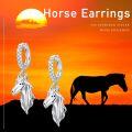 wholesale 925 Sterling Silver Hypoallergenic Dangle Horse Head Drop Earrings for Women-0-5
