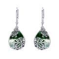 wholesale 925 Sterling Silver Watermelon Tourmaline Water Drop Dangle Earrings-0-0