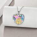 wholesale 925 Sterling Silver Abalone Shell Heart Pendant Necklace for Women - Forever My Friend Sis-0-3