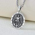 wholesale S925 Sterling Silver Saint Necklace St Michael Necklace For Men St Michael Medal Religious Protection Pendant For Men Women -0-4