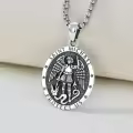 TOUPOP Sterling Silver St Michael Necklace Religious Protection Pendant-0-4