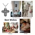 wholesale 925 Sterling Silver Cross with Religious Figures and Halo Charm Pendant Necklace for Men Women-0-5
