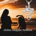 wholesale 925 Sterling Silver Anatomical Heart with Mother Daughter Pendant Necklace for Family Women Girls-0-4