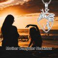 wholesale 925 Sterling Silver Anatomical Heart with Mother Daughter Pendant Necklace for Family Women Girls-0-4