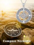 wholesale 925 Sterling Silver Celtic Knot Compass Graduation Cap Pendant Necklace-0-4