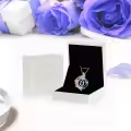TOUPOP Sterling Silver Blue Crystal Rose Butterfly U Initial Necklace-0-4