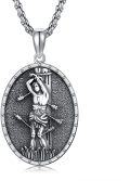 wholesale 925 Sterling Silver Catholic Saint Archery Medal Pendant Necklace for Protection Gifts for Men & Women-0-0